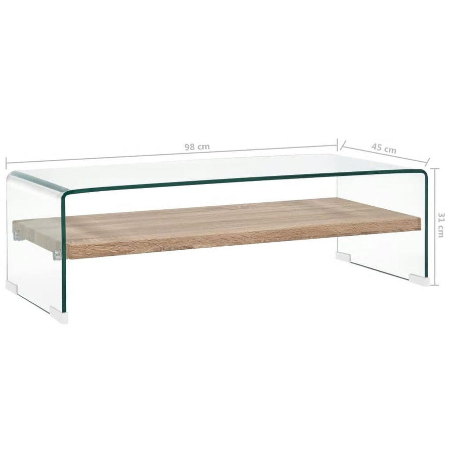 Salontafel Gehard Glas Transparant 98 x 45 x 31 cm