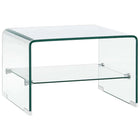 Coffee table 50x45x33 cm tempered glass transparent