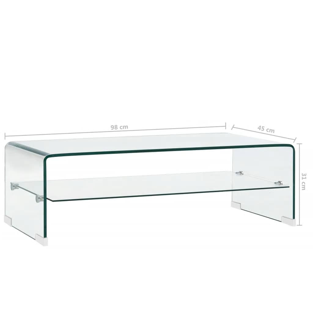 Salontafel Gehard Glas Transparant 98 x 45 x 31 cm