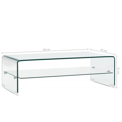 Salontafel Gehard Glas Transparant 98 x 45 x 31 cm