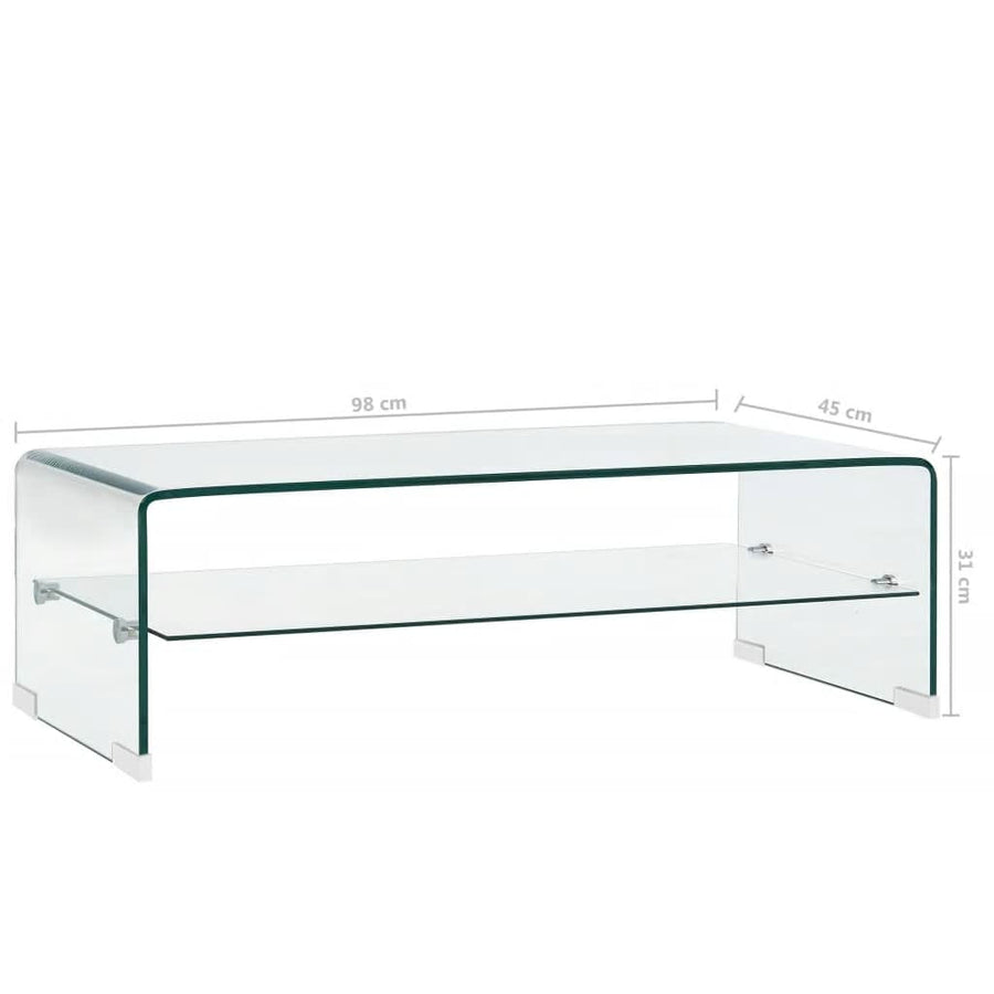 Salontafel Gehard Glas Transparant 98 x 45 x 31 cm