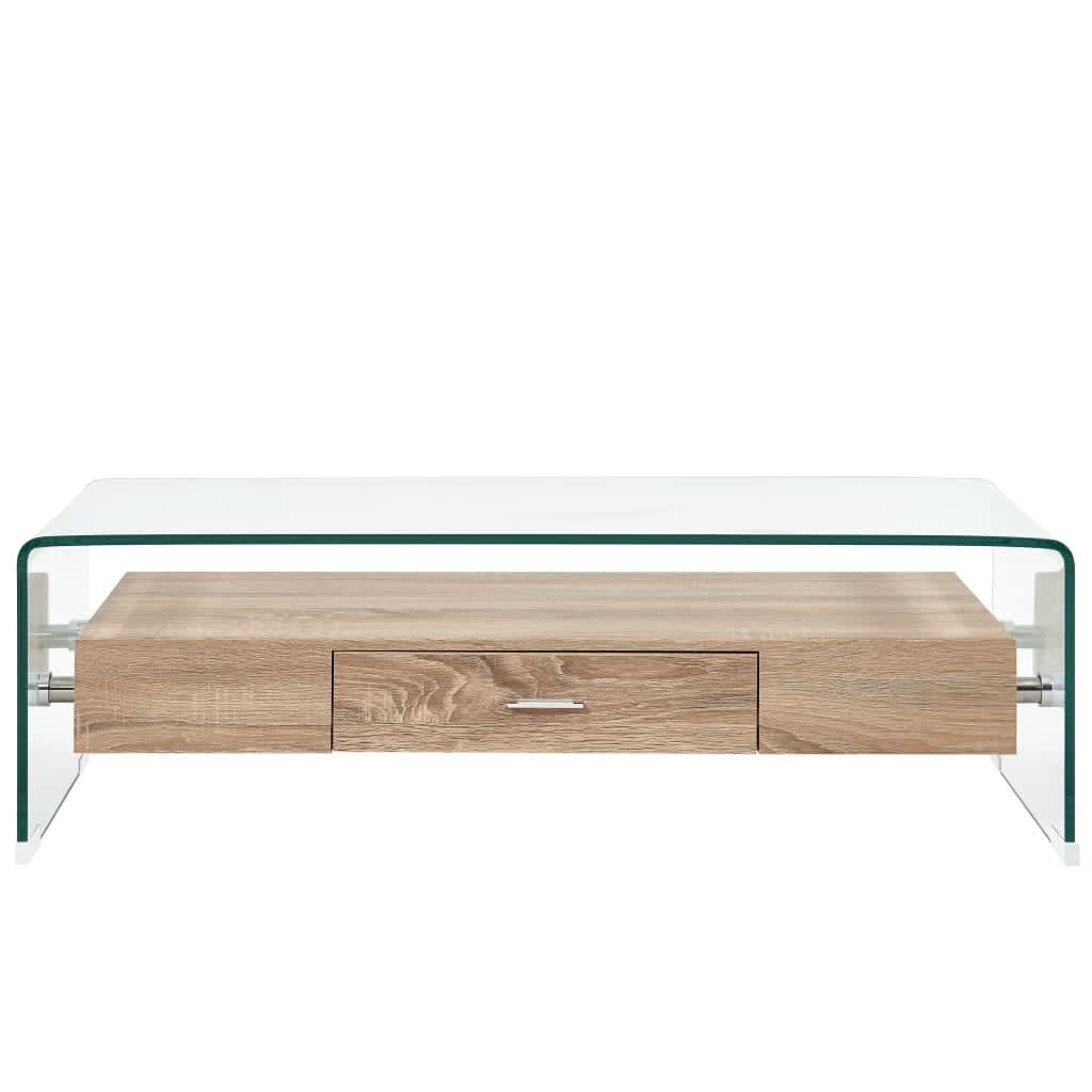 Salontafel 98X45X31 Cm Gehard Glas Transparant