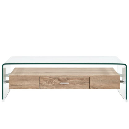 Salontafel 98X45X31 Cm Gehard Glas Transparant