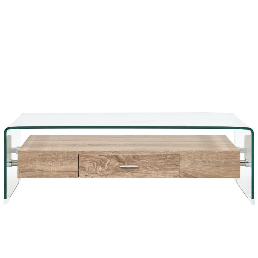 Salontafel 98X45X31 Cm Gehard Glas Transparant