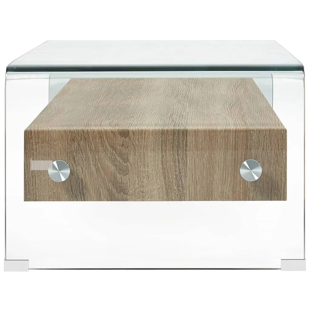 Salontafel 98X45X31 Cm Gehard Glas Transparant