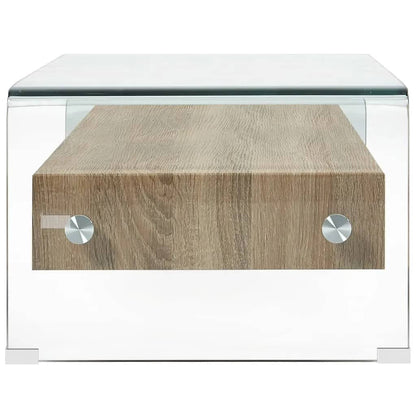 Salontafel 98X45X31 Cm Gehard Glas Transparant