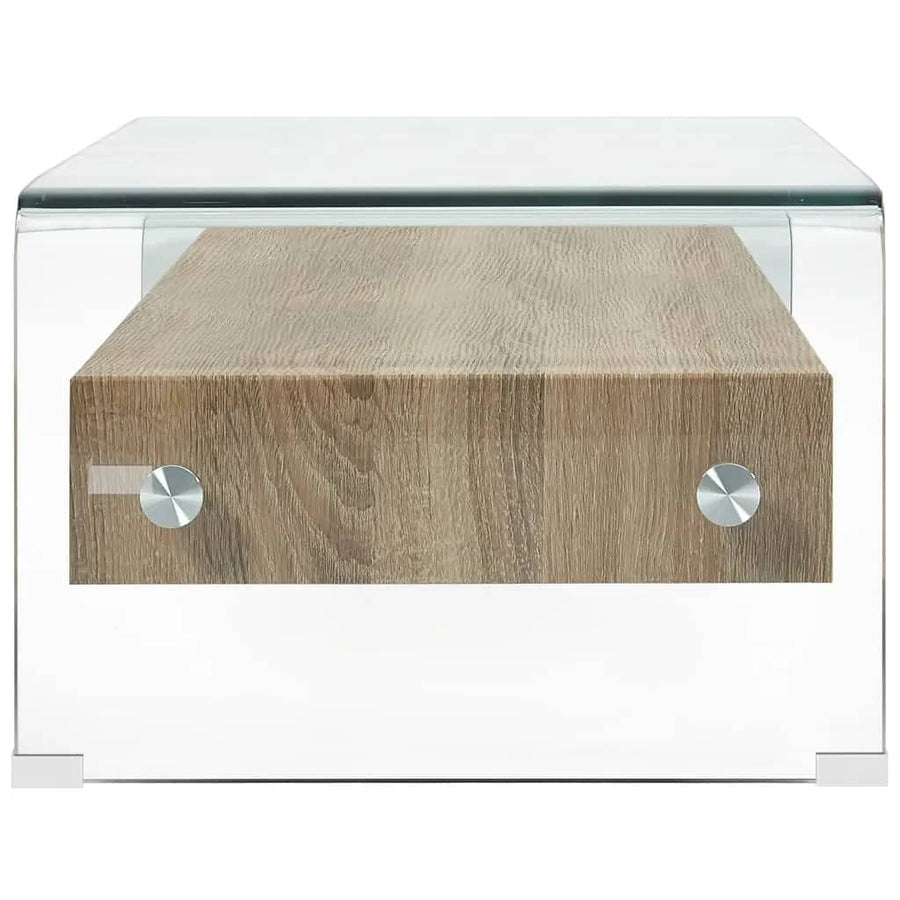 Salontafel 98X45X31 Cm Gehard Glas Transparant