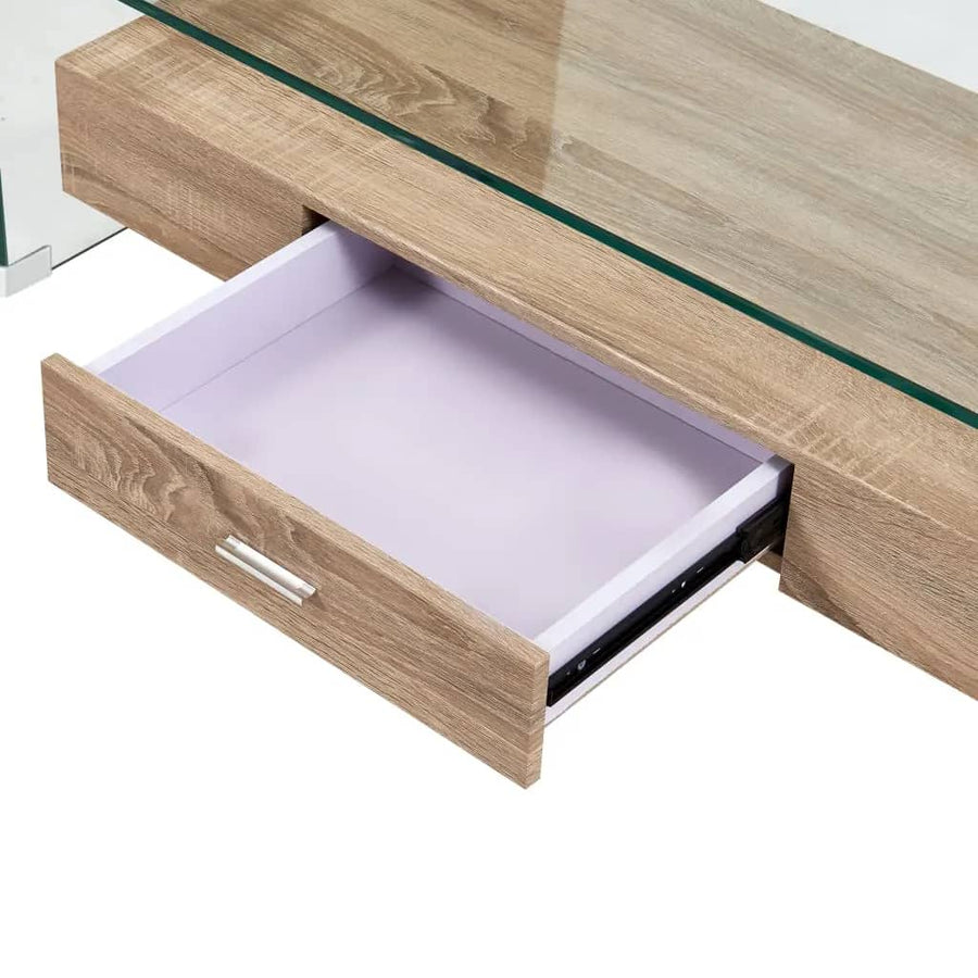 Salontafel 98X45X31 Cm Gehard Glas Transparant