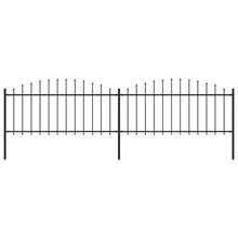 Tuinhek met speren bovenkant (0,5-0,75)x3,4 m staal zwart 50-75 cm 3.4 m