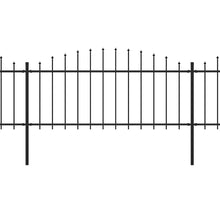 Tuinhek met speren bovenkant (0,5-0,75)x3,4 m staal zwart 50-75 cm 3.4 m