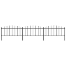 Tuinhek met speren bovenkant (0,5-0,75)x5,1 m staal zwart 50-75 cm 5.1 m