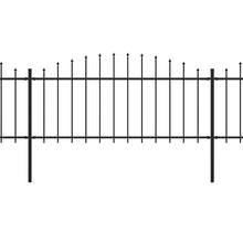 Tuinhek met speren bovenkant (0,5-0,75)x8,5 m staal zwart 50-75 cm 8.5 m