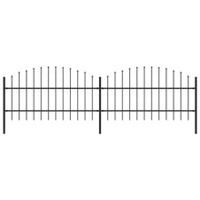 Tuinhek met speren bovenkant (0,75-1)x3,4 m staal zwart 75-100 cm 3.4 m