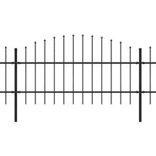 Tuinhek met speren bovenkant (0,75-1)x5,1 m staal zwart 75-100 cm 5.1 m