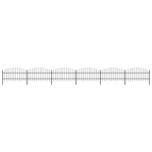 Tuinhek met speren bovenkant (0,75-1)x10,2 m staal zwart 75-100 cm 10.2 m