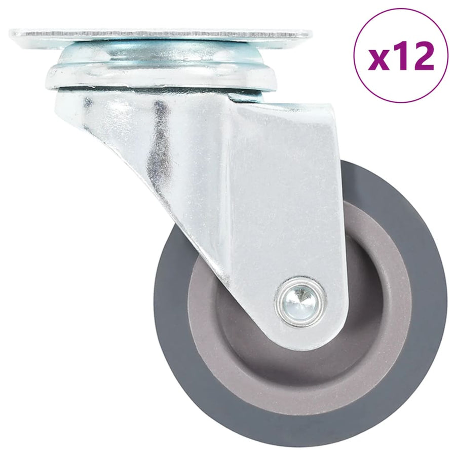 12 st Zwenkwielen 50 mm