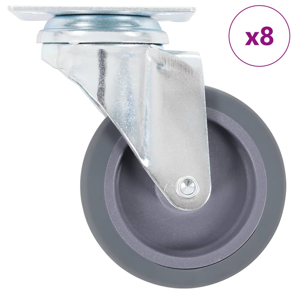 8 st Zwenkwielen 75 mm