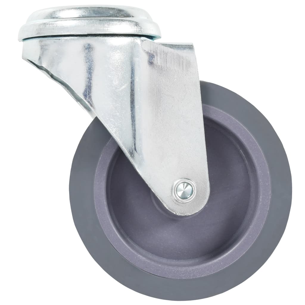 8 st Zwenkwielen met boutgaten 75 mm