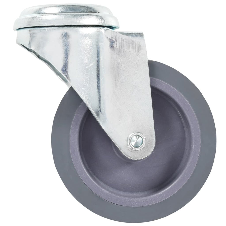 8 st Zwenkwielen met boutgaten 75 mm