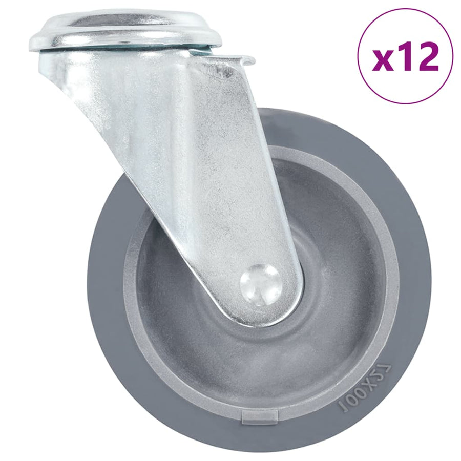 Zwenkwielen Met Boutgaten 100 Mm 12