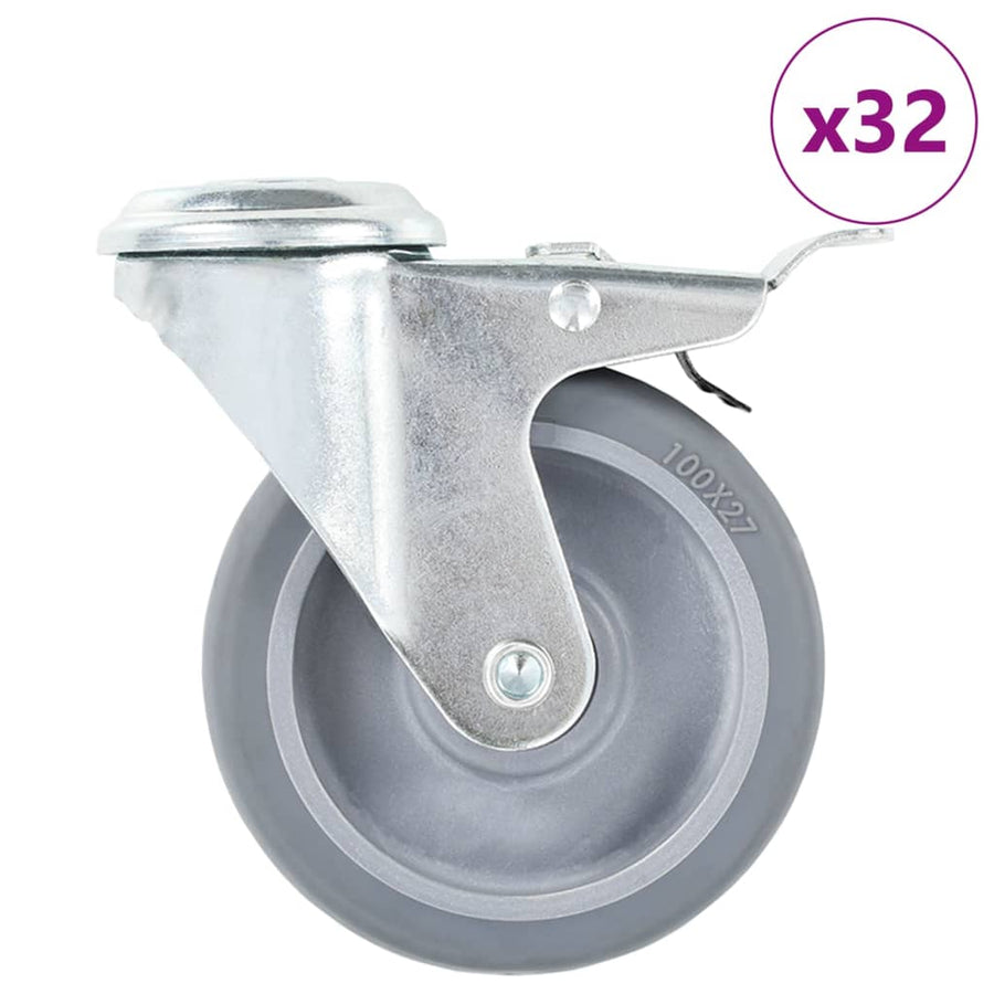 Zwenkwielen Met Boutgaten 100 Mm 32