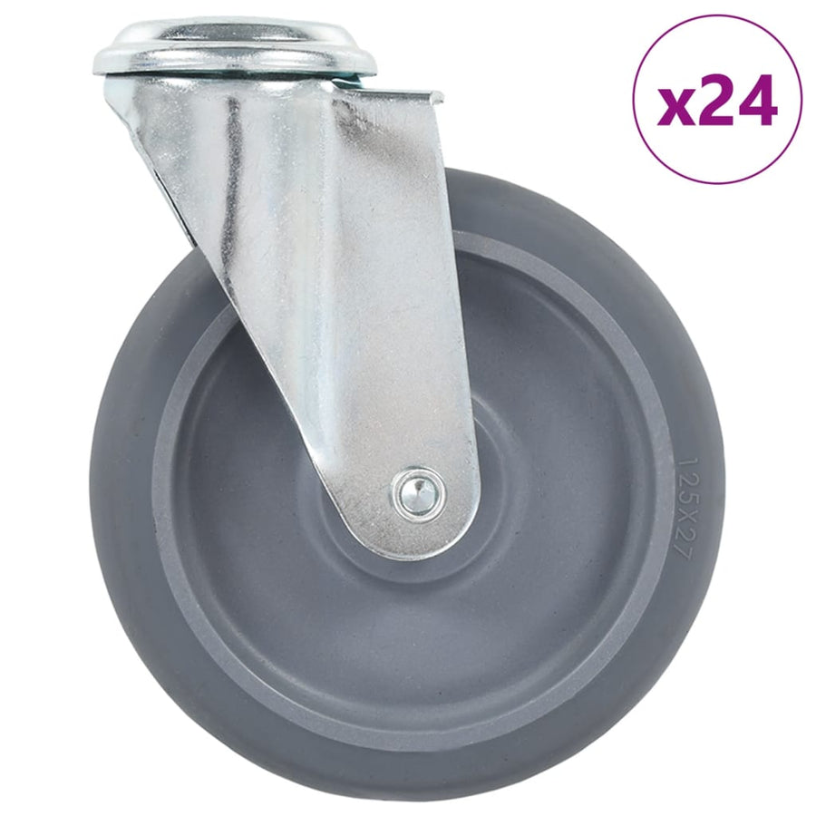Zwenkwielen Met Boutgaten 125 Mm 24