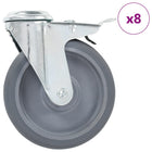 Zwenkwielen 125 mm 8 stuks boutgaten