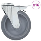Zwenkwielen 125 mm boutgaten 16 stuks