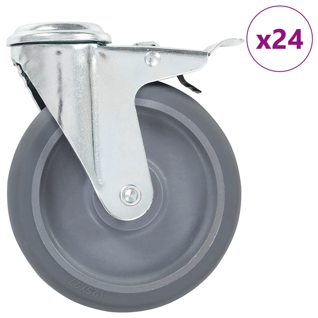 Zwenkwielen Met Boutgaten 125 Mm 24