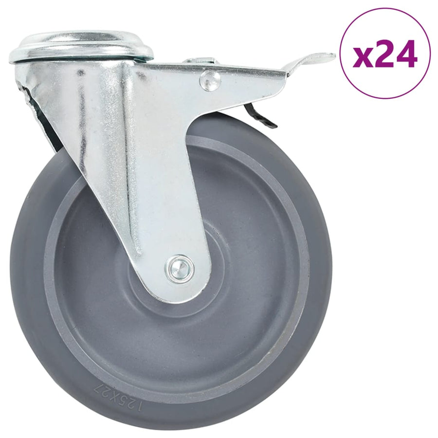 Zwenkwielen Met Boutgaten 125 Mm 24