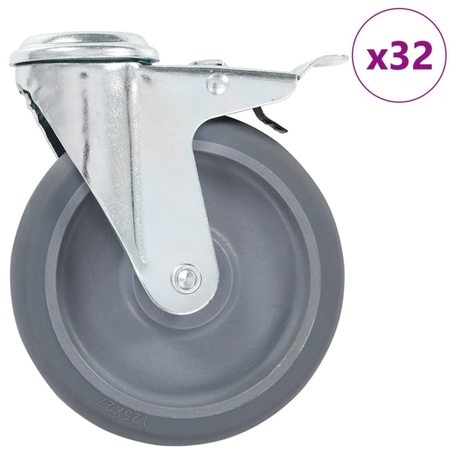 Zwenkwielen Met Boutgaten 125 Mm 32
