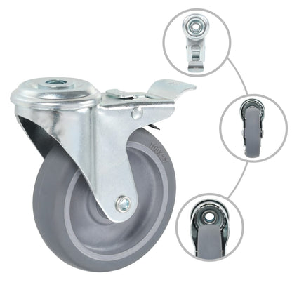 Zwenkwielen Met Boutgaten 100 Mm 24