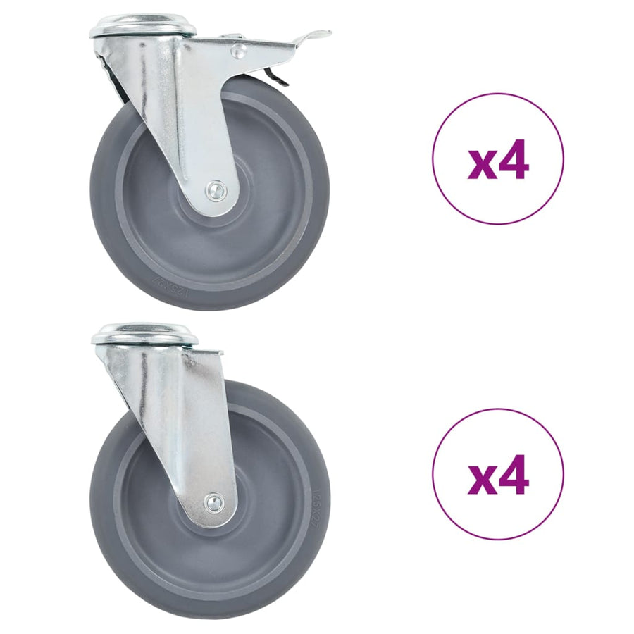 Zwenkwielen Met Boutgaten 125 Mm 8