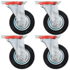 Zwenkwielen 8 stuks 100 mm rubber