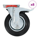 8 st Zwenkwielen 200 mm