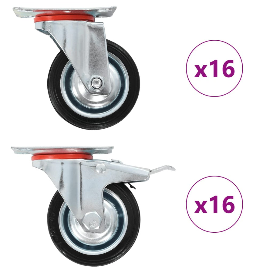 Zwenkwielen 75 Mm 32