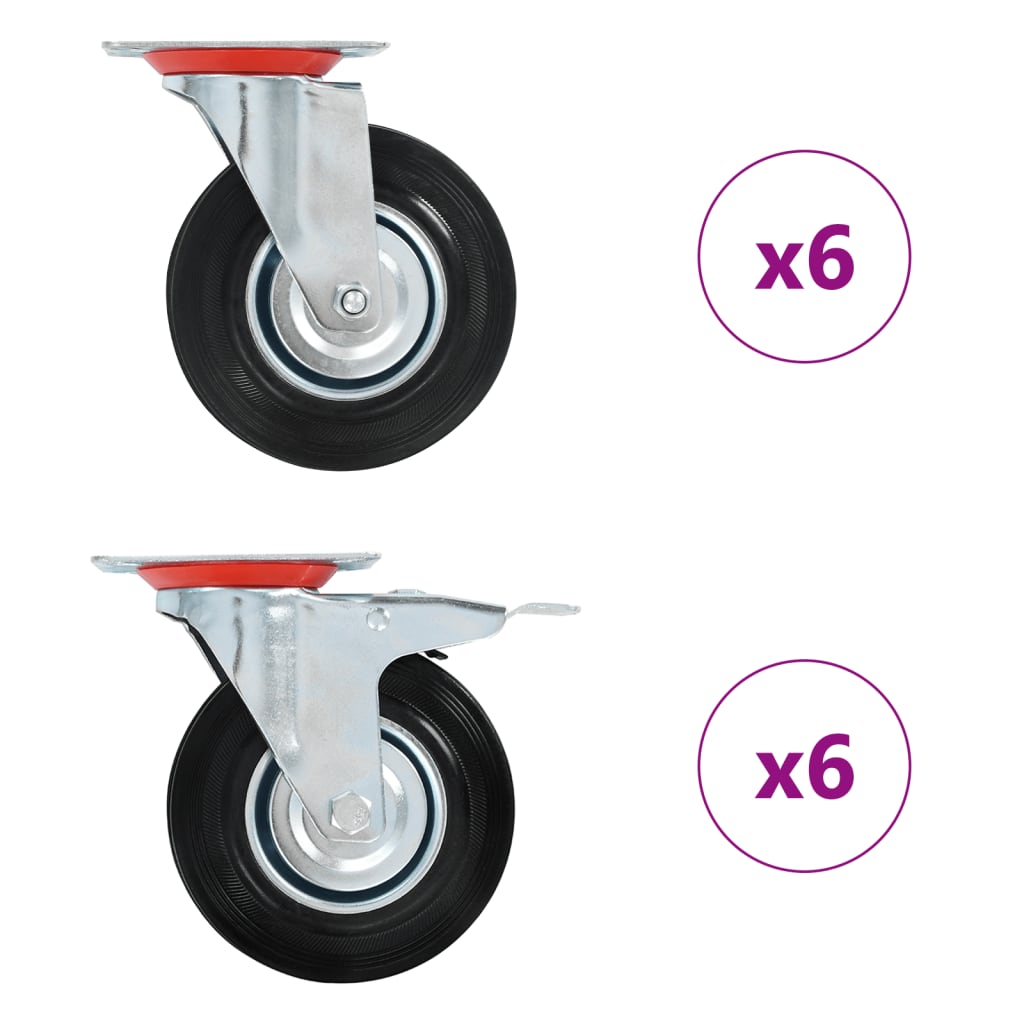 Zwenkwielen 125 Mm 12
