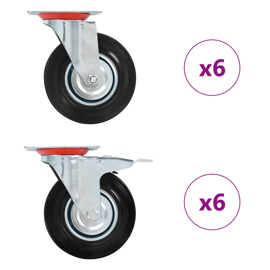 Zwenkwielen 125 Mm 12