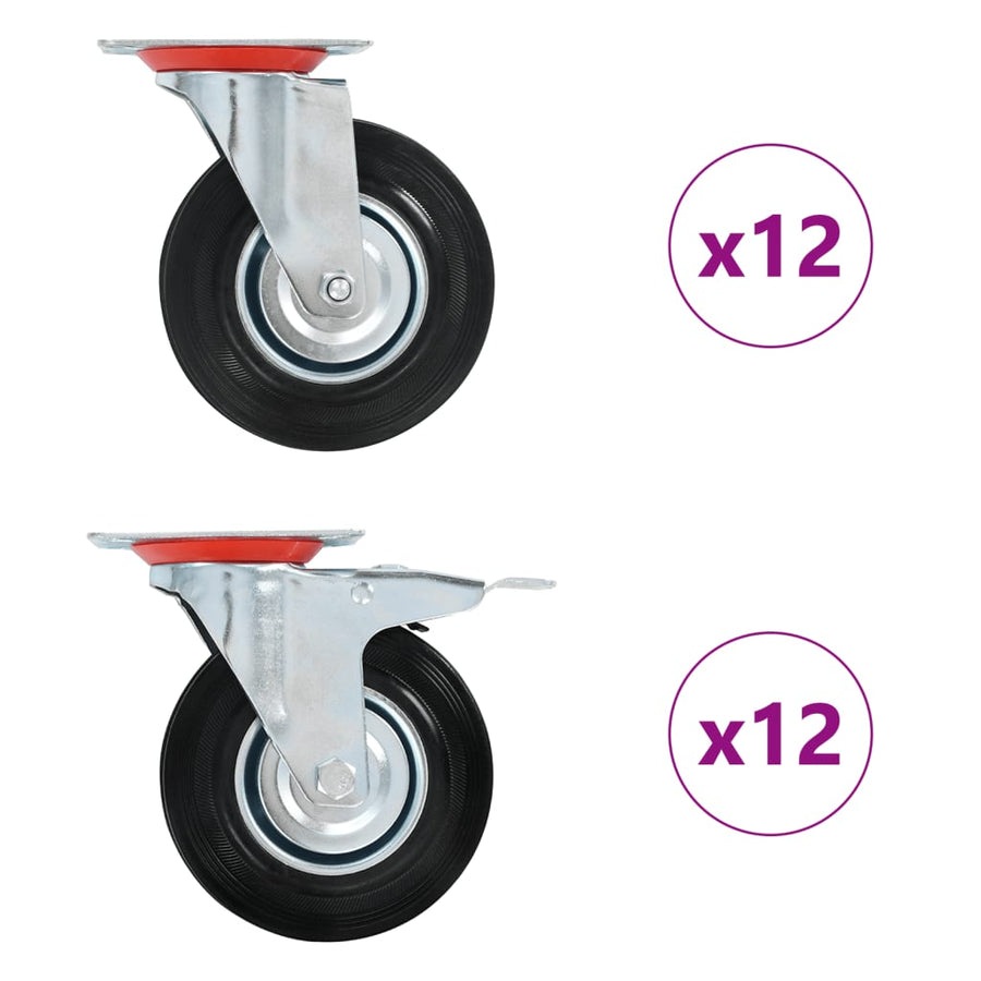 Zwenkwielen 125 Mm 24