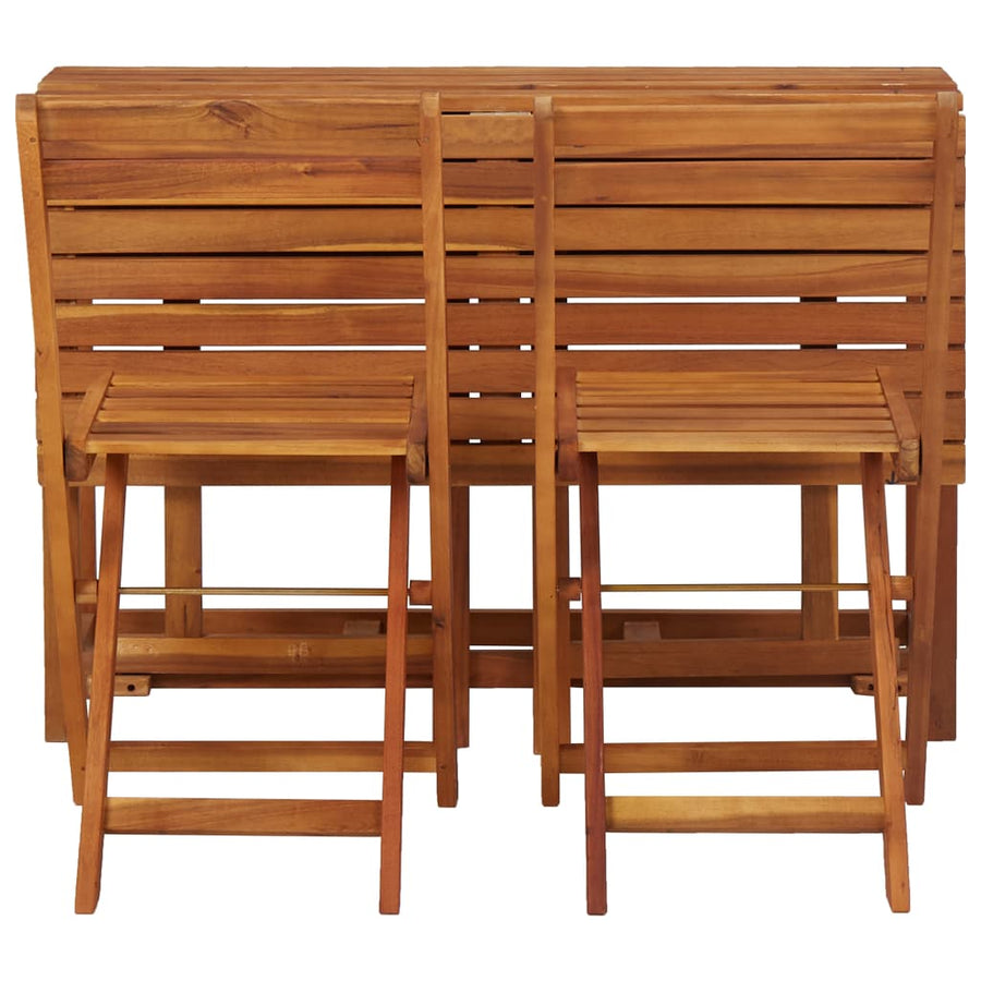 Tuintafel met plantenbak en 2 bistrostoelen massief acaciahout