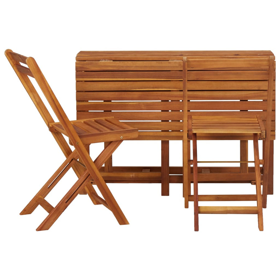 Tuintafel met plantenbak en 2 bistrostoelen massief acaciahout