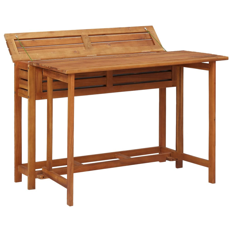 Tuintafel met plantenbak en 2 bistrostoelen massief acaciahout