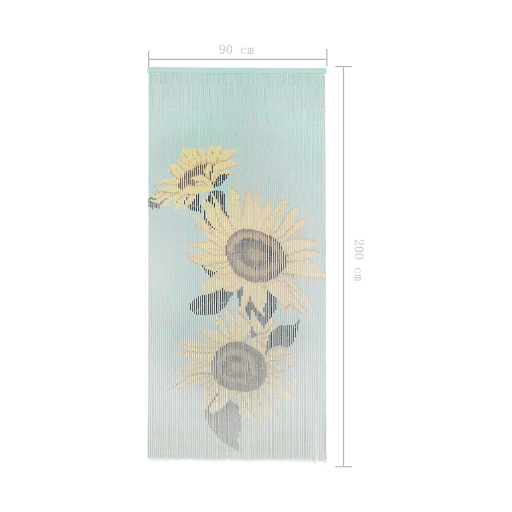 Vliegengordijn 90X200 Cm Bamboe Zonnebloem