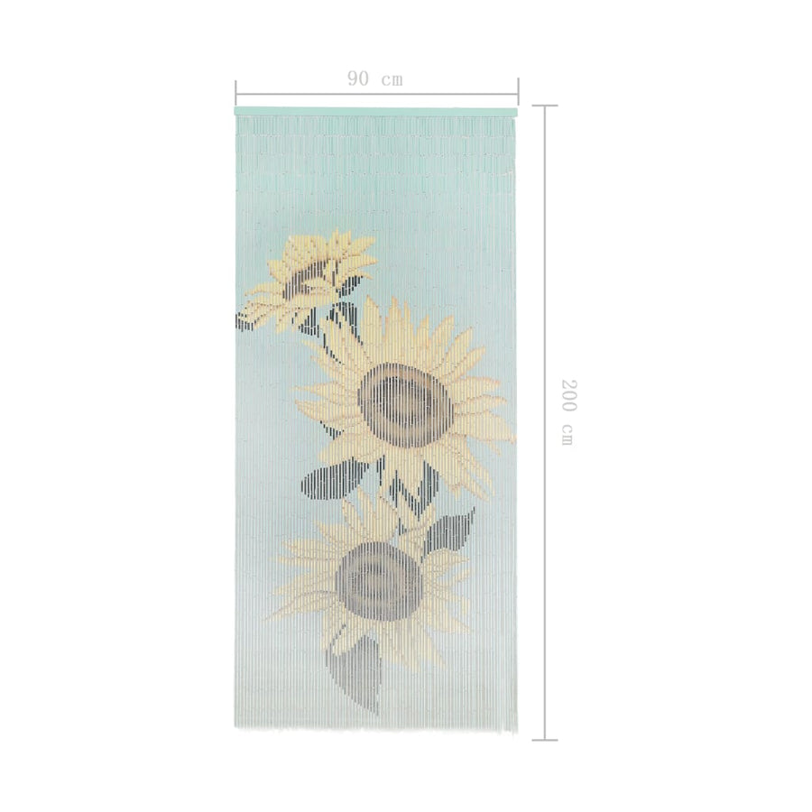 Vliegengordijn 90X200 Cm Bamboe Zonnebloem