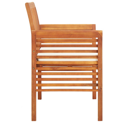 Tuinbank 2-Zits Met Kussen Massief Acaciahout 120 cm Crème