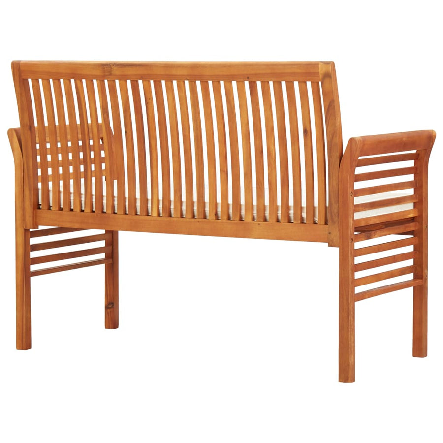 Tuinbank 2-zits met kussen 120 cm massief acaciahout