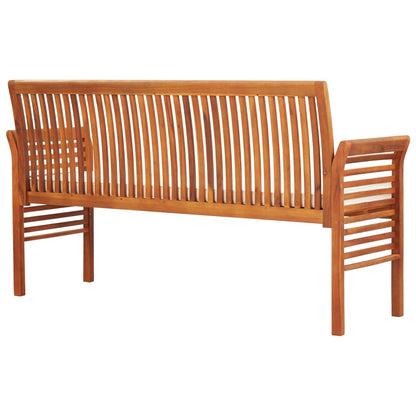 Tuinbank -Zits Met Kussen Massief Acaciahout Crème 3 150 cm