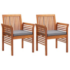 Garden chairs 2 pcs with cushions solid acacia wood
