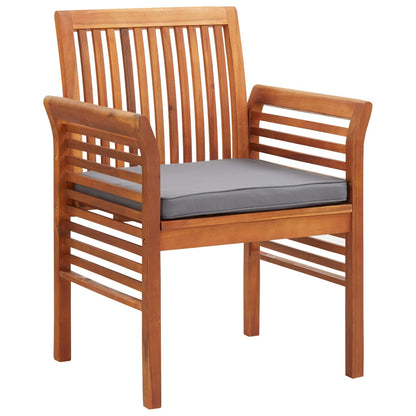 Tuinstoelen Met Kussens Massief Acaciahout 2 Donkergrijs