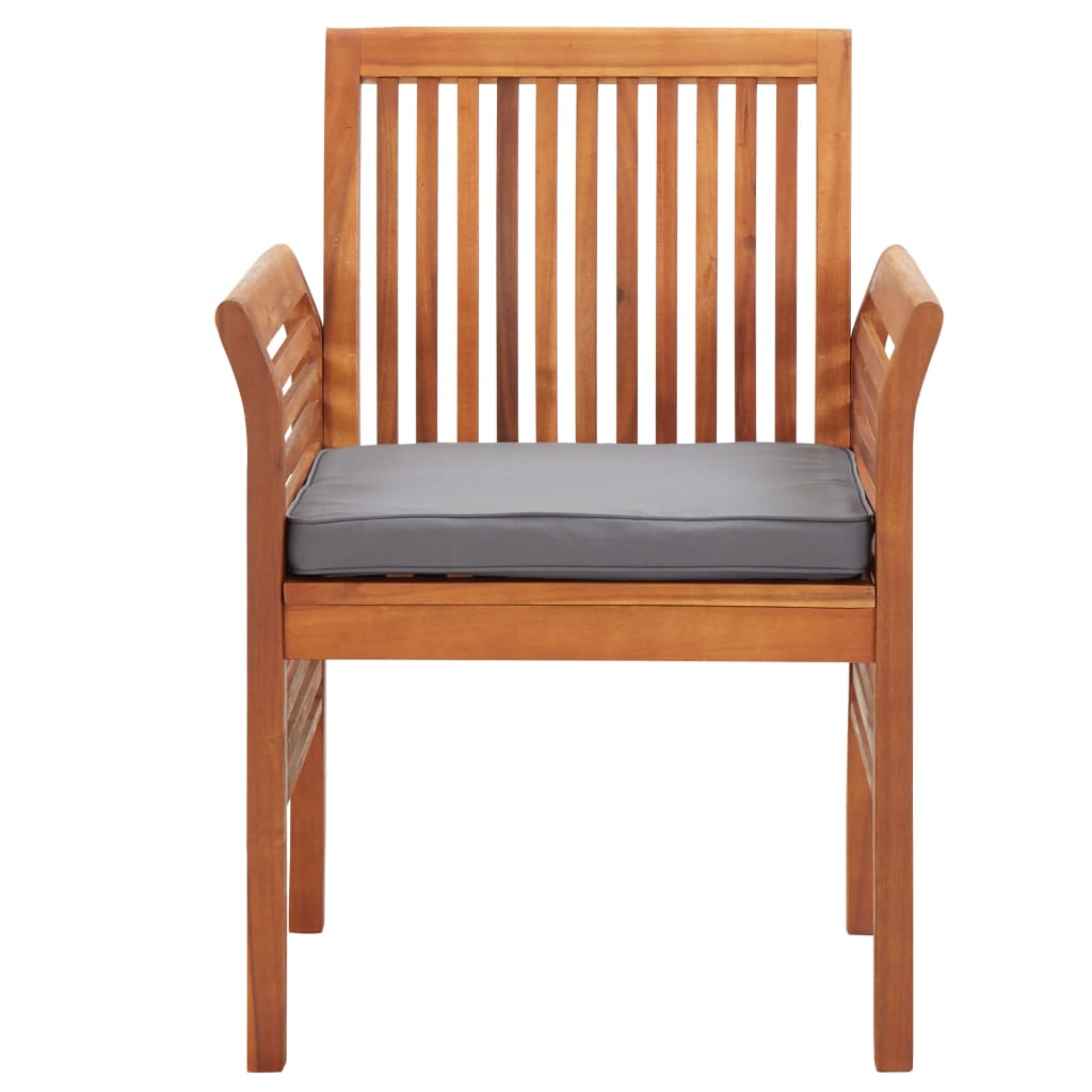 Tuinstoelen Met Kussens Massief Acaciahout 2 Donkergrijs